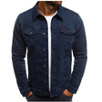 Denim Jack Heren Klassieke Kraag Knoopsluiting