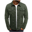 Denim Jack Heren Klassieke Kraag Knoopsluiting