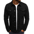 Denim Jack Heren Klassieke Kraag Knoopsluiting