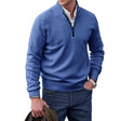 Cashmere Trui Heren Opstaande Kraag Halve Rits