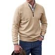 Cashmere Trui Heren Opstaande Kraag Halve Rits