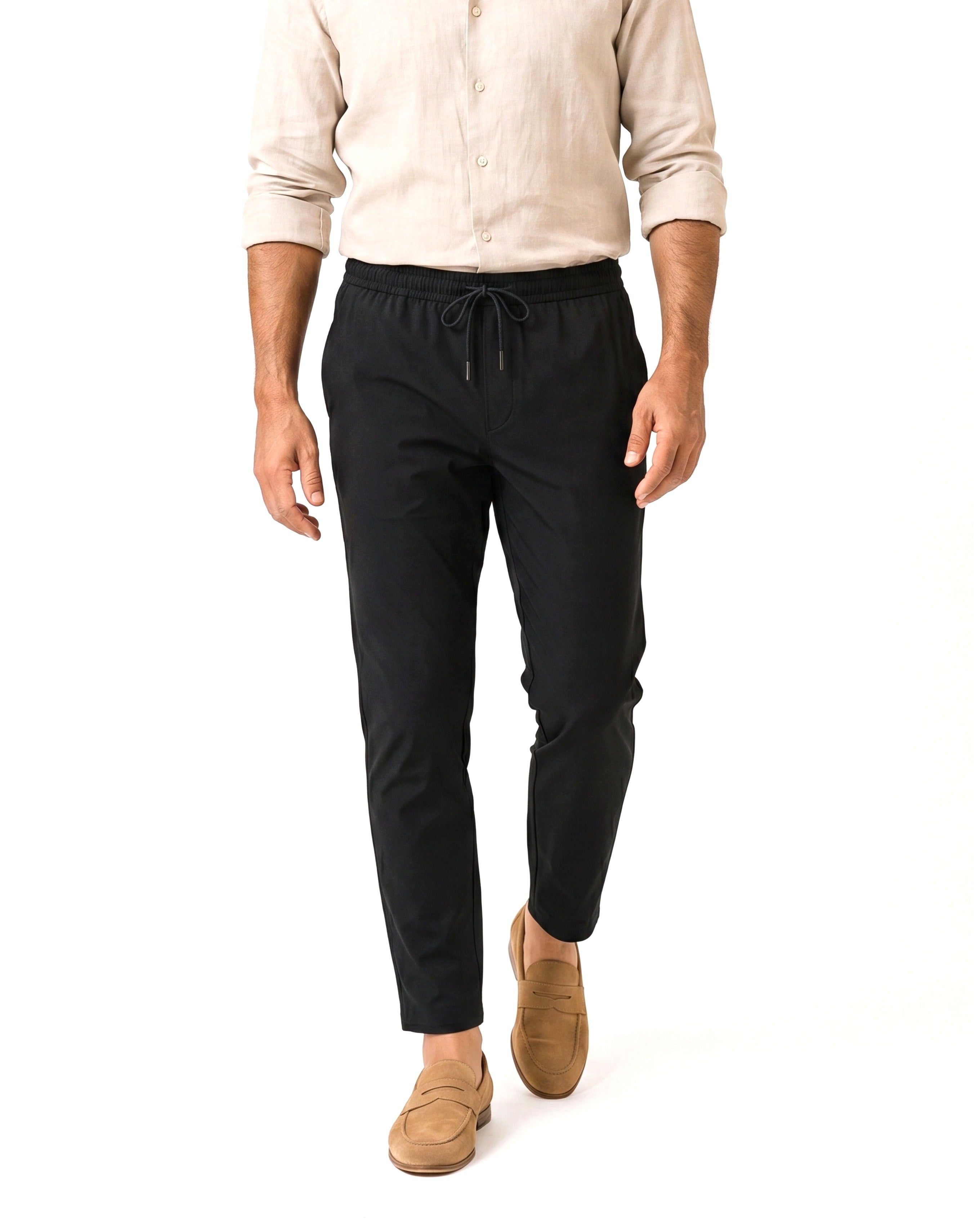 Luchtige broek met elastische tailleband Heren