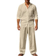 Linnen Setje Heren Overhemd Broek Zomer