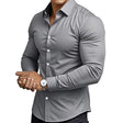 Slim Fit Overhemd Heren Stretch Lange Mouw