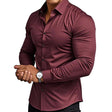 Slim Fit Overhemd Heren Stretch Lange Mouw