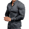 Slim Fit Overhemd Heren Stretch Lange Mouw