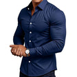 Slim Fit Overhemd Heren Stretch Lange Mouw