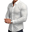 Slim Fit Overhemd Heren Stretch Lange Mouw