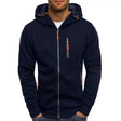 Fleece Hoodie Heren Ritssluiting Contrasterende Zippers Capuchon