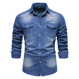 Spijkerblouse Heren Slim-Fit Borstzakken